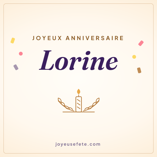 Image carrée « Joyeux anniversaire Lorine » pour WhatsApp