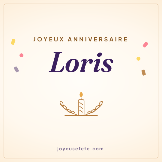 Image carrée « Joyeux anniversaire Loris » pour WhatsApp