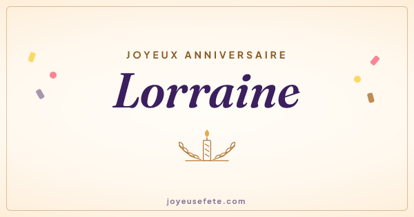 Image « Joyeux anniversaire Lorraine » au format large
