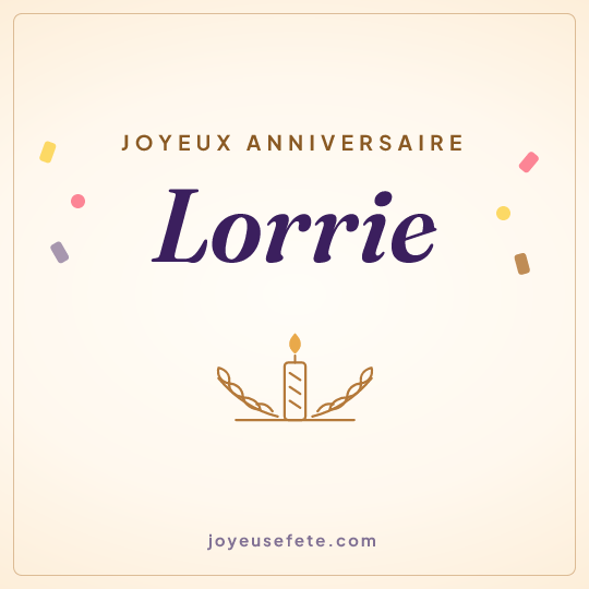 Image carrée « Joyeux anniversaire Lorrie » pour WhatsApp