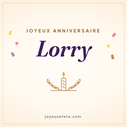 Image carrée « Joyeux anniversaire Lorry » pour WhatsApp