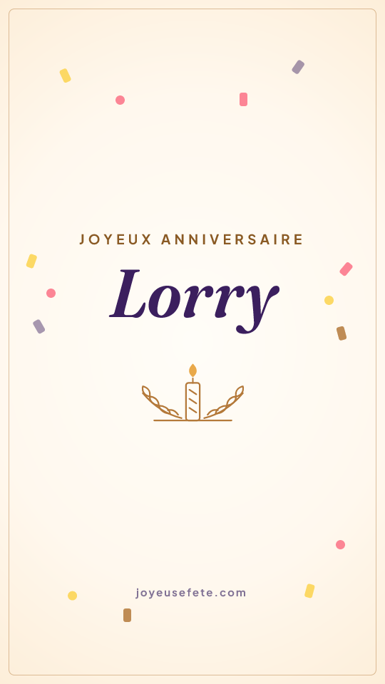Image « Joyeux anniversaire Lorry » au format story