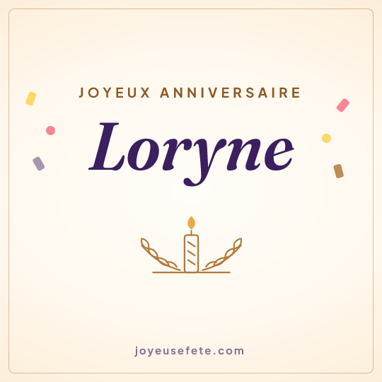 Image carrée « Joyeux anniversaire Loryne » pour WhatsApp