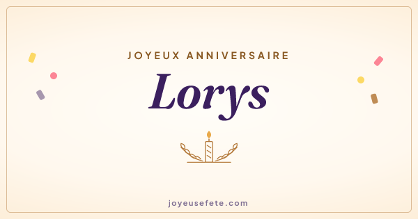 Image « Joyeux anniversaire Lorys » au format large