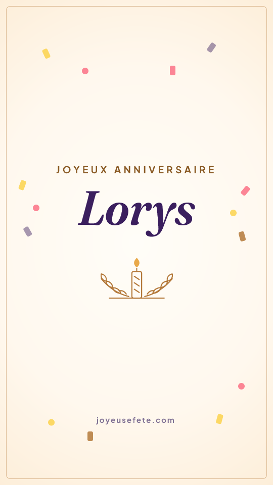 Image « Joyeux anniversaire Lorys » au format story
