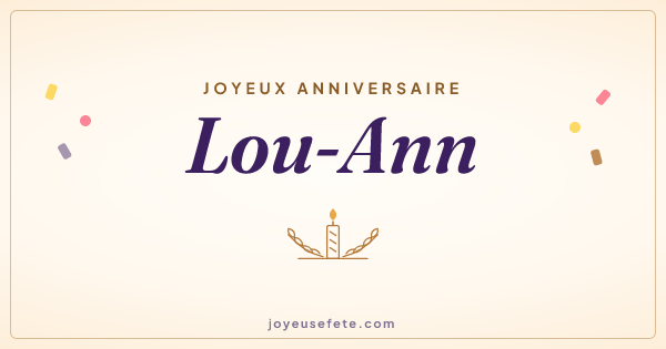 Image « Joyeux anniversaire Lou-Ann » au format large
