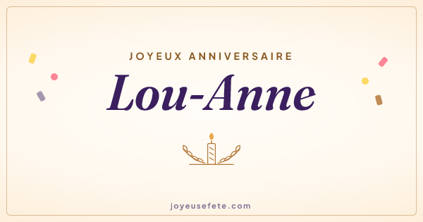 Image « Joyeux anniversaire Lou-Anne » au format large