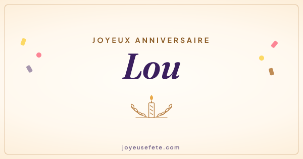 Image « Joyeux anniversaire Lou » au format large