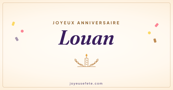 Image « Joyeux anniversaire Louan » au format large
