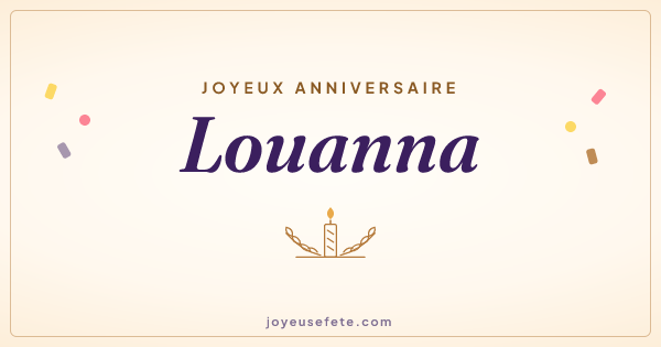 Image « Joyeux anniversaire Louanna » au format large