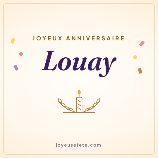 Image carrée « Joyeux anniversaire Louay » pour WhatsApp