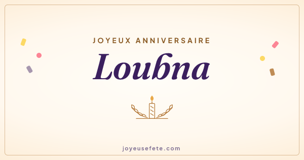 Image « Joyeux anniversaire Loubna » au format large