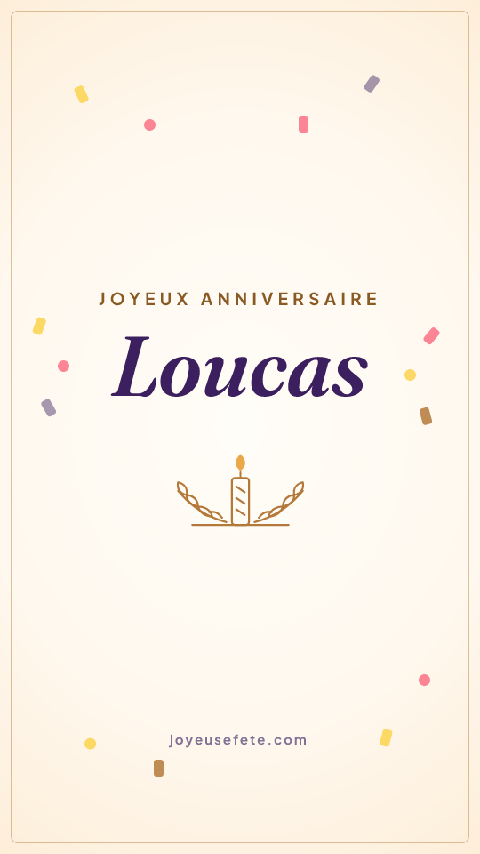 Image « Joyeux anniversaire Loucas » au format story