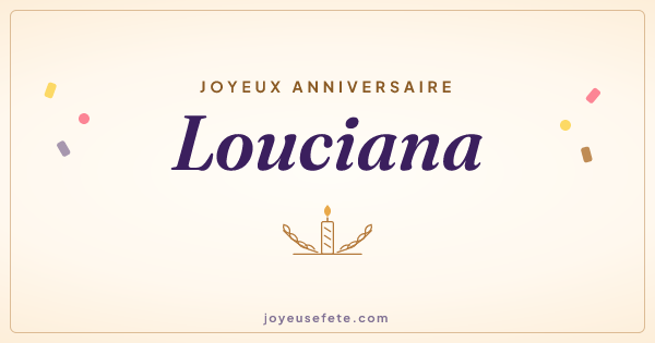 Image « Joyeux anniversaire Louciana » au format large