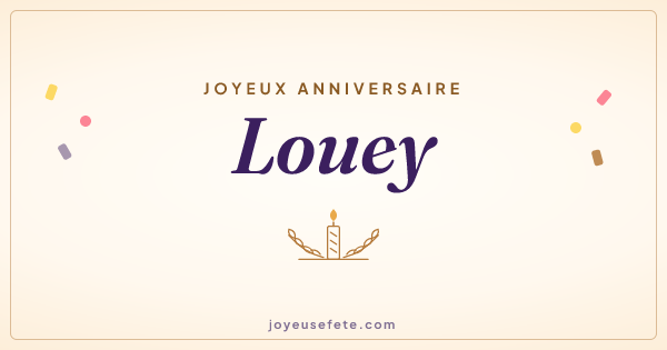 Image « Joyeux anniversaire Louey » au format large