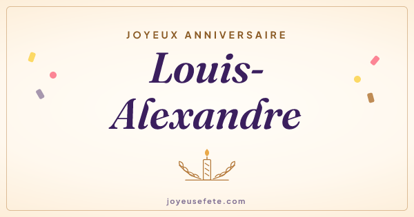 Image « Joyeux anniversaire Louis-Alexandre » au format large