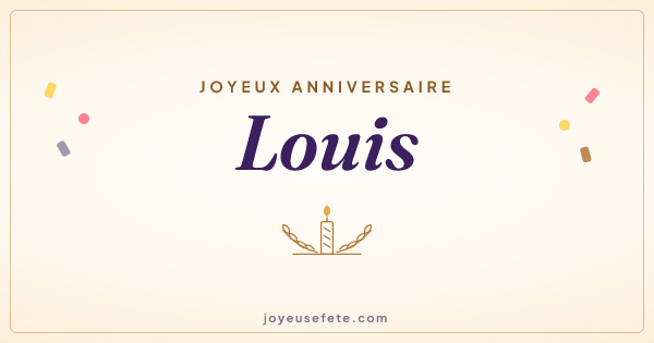 Image « Joyeux anniversaire Louis » au format large