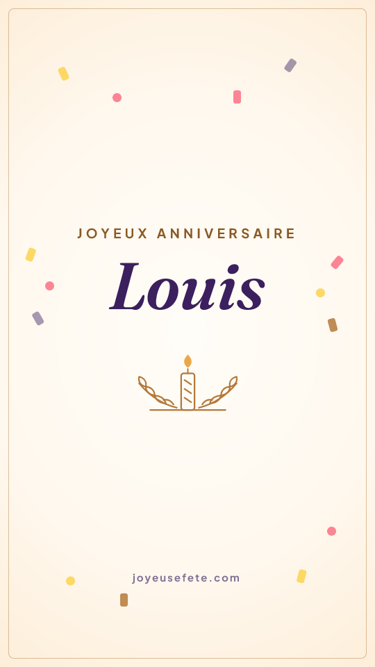 Image « Joyeux anniversaire Louis » au format story