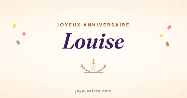 Image « Joyeux anniversaire Louise » au format large