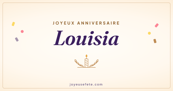 Image « Joyeux anniversaire Louisia » au format large