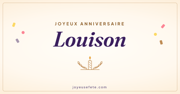 Image « Joyeux anniversaire Louison » au format large