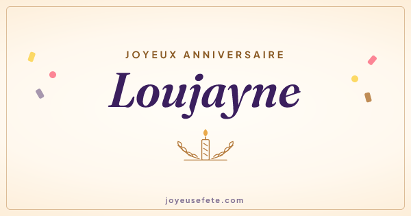 Image « Joyeux anniversaire Loujayne » au format large
