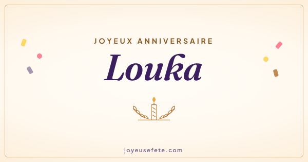 Image « Joyeux anniversaire Louka » au format large