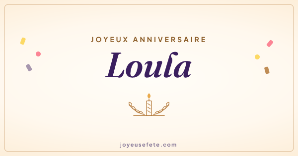 Image « Joyeux anniversaire Loula » au format large