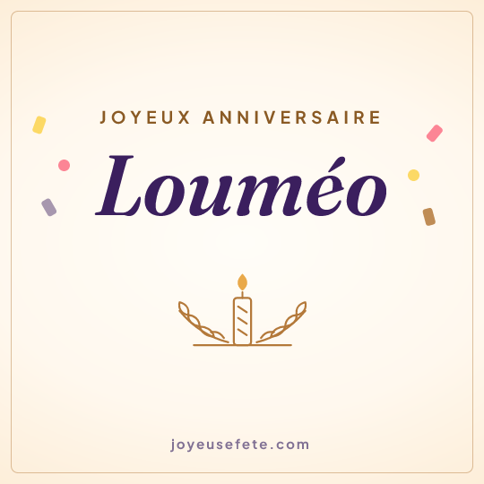 Image carrée « Joyeux anniversaire Louméo » pour WhatsApp