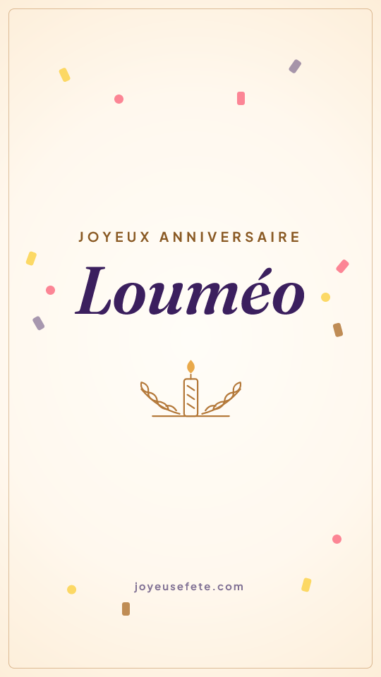 Image « Joyeux anniversaire Louméo » au format story