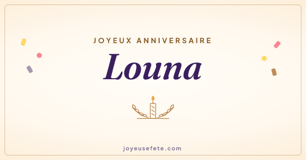 Image « Joyeux anniversaire Louna » au format large