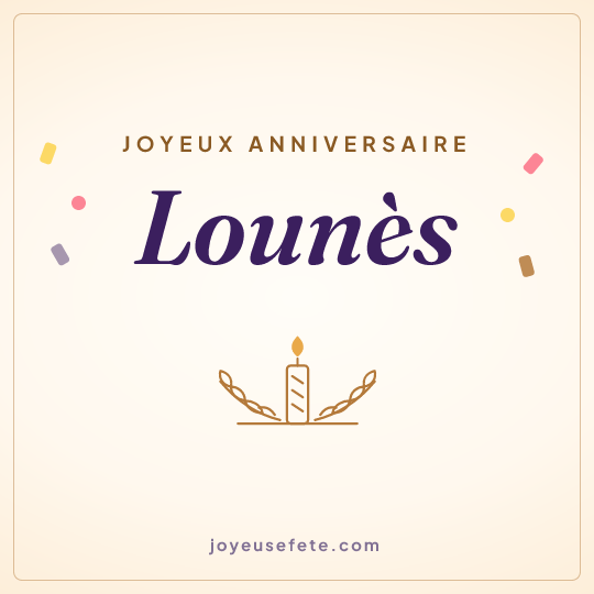Image carrée « Joyeux anniversaire Lounès » pour WhatsApp