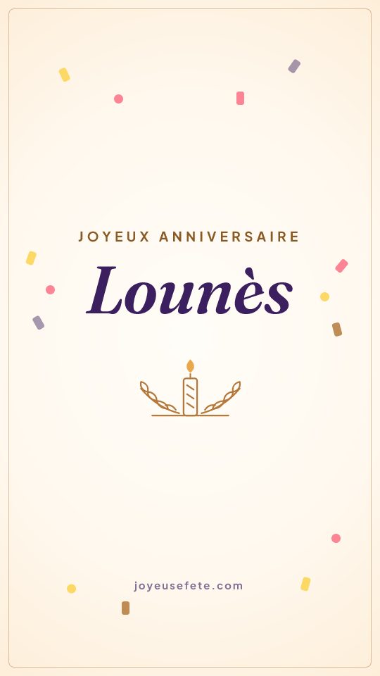 Image « Joyeux anniversaire Lounès » au format story