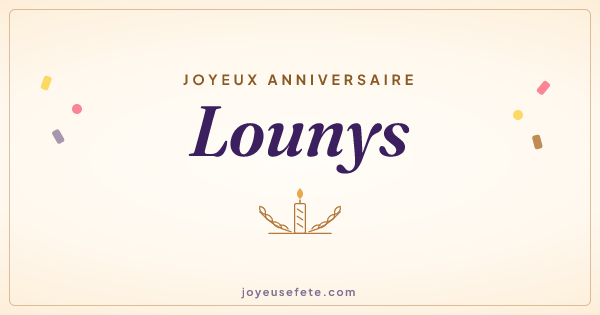 Image « Joyeux anniversaire Lounys » au format large