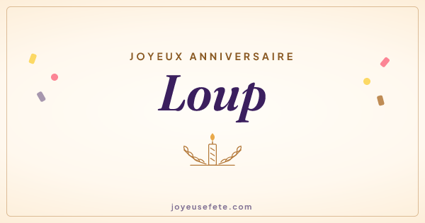 Image « Joyeux anniversaire Loup » au format large