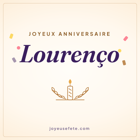 Image carrée « Joyeux anniversaire Lourenço » pour WhatsApp