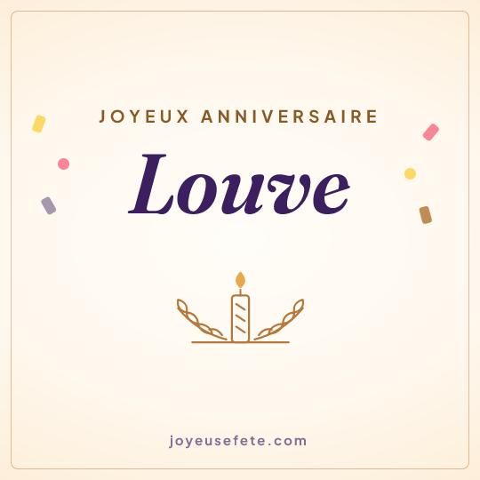 Image carrée « Joyeux anniversaire Louve » pour WhatsApp