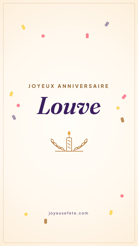 Image « Joyeux anniversaire Louve » au format story