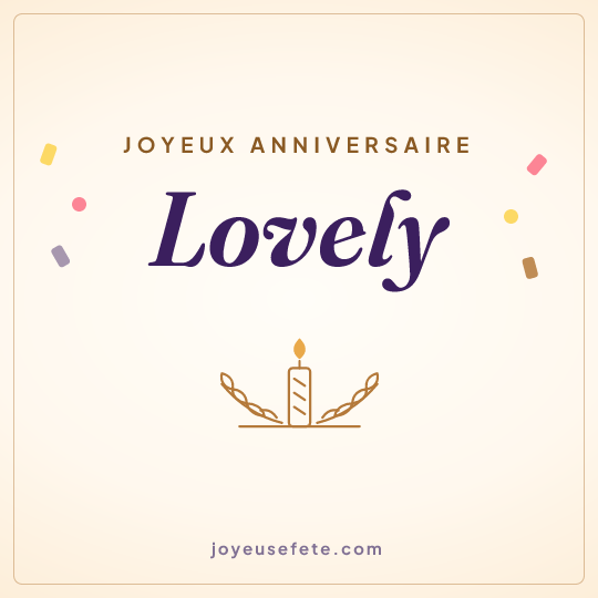 Image carrée « Joyeux anniversaire Lovely » pour WhatsApp