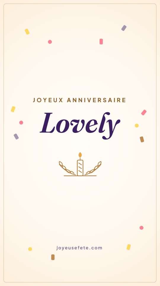Image « Joyeux anniversaire Lovely » au format story