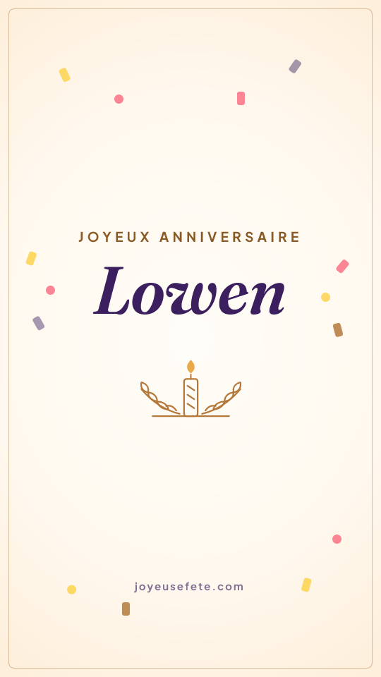 Image « Joyeux anniversaire Lowen » au format story