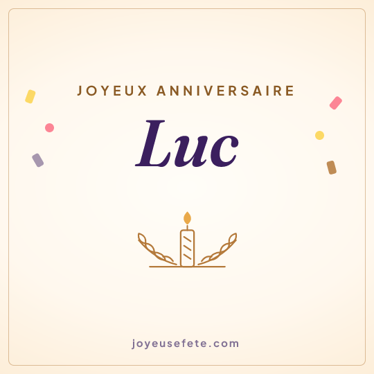 Image carrée « Joyeux anniversaire Luc » pour WhatsApp