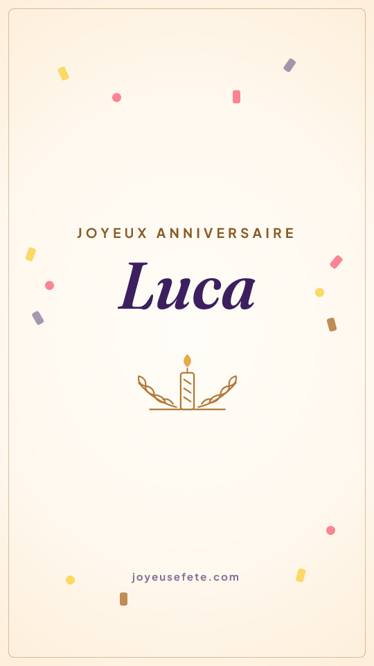 Image « Joyeux anniversaire Luca » au format story