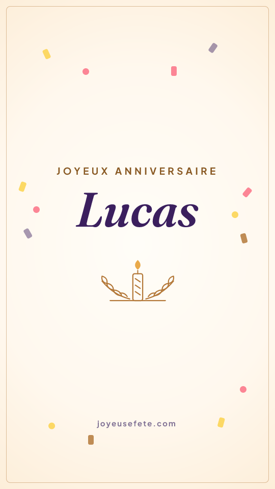 Image « Joyeux anniversaire Lucas » au format story
