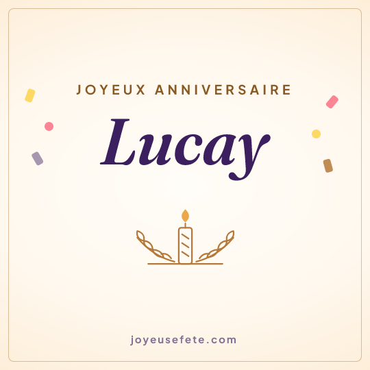 Image carrée « Joyeux anniversaire Lucay » pour WhatsApp