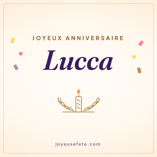 Image carrée « Joyeux anniversaire Lucca » pour WhatsApp