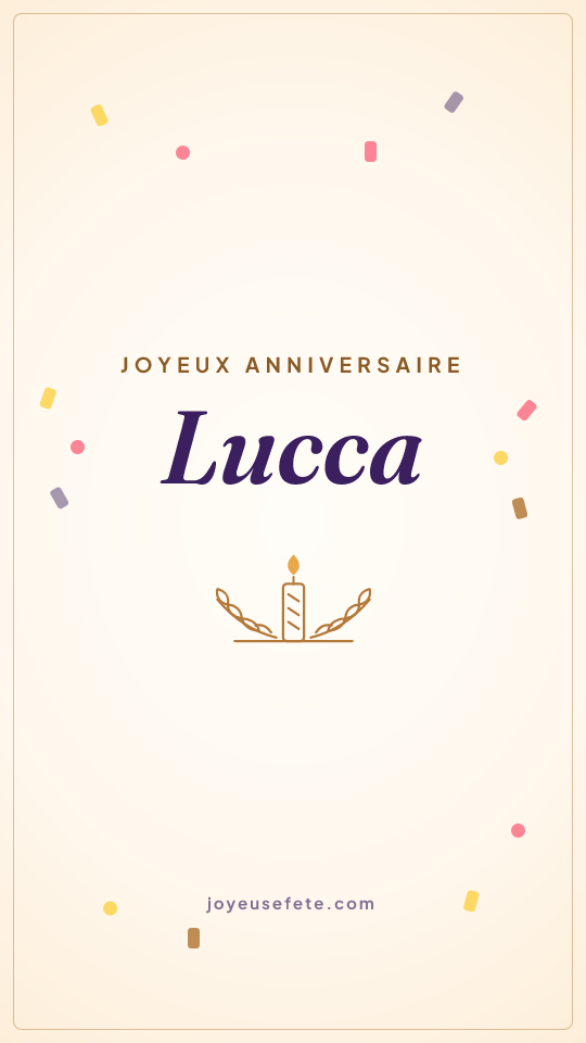 Image « Joyeux anniversaire Lucca » au format story