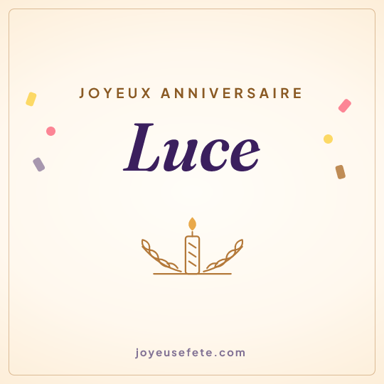 Image carrée « Joyeux anniversaire Luce » pour WhatsApp