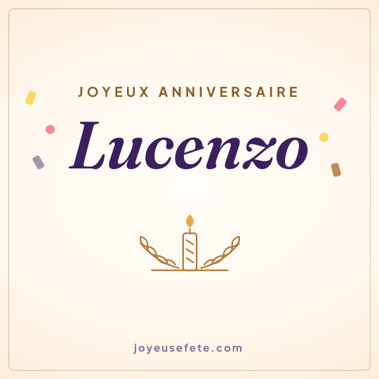 Image carrée « Joyeux anniversaire Lucenzo » pour WhatsApp