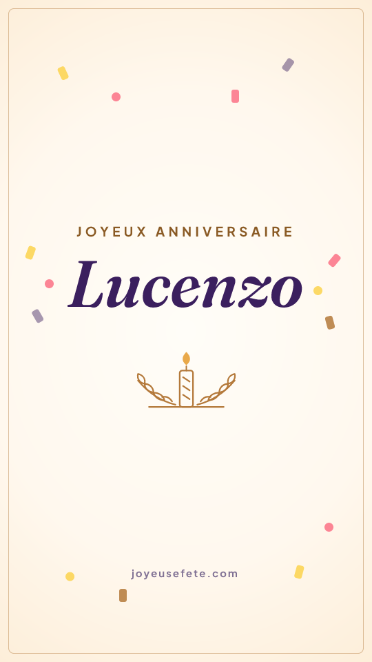 Image « Joyeux anniversaire Lucenzo » au format story